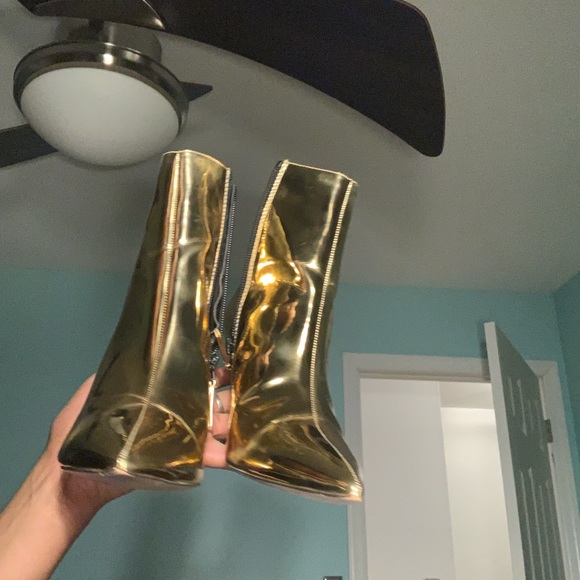 Gold Metallic Booties - Picture 2 of 5